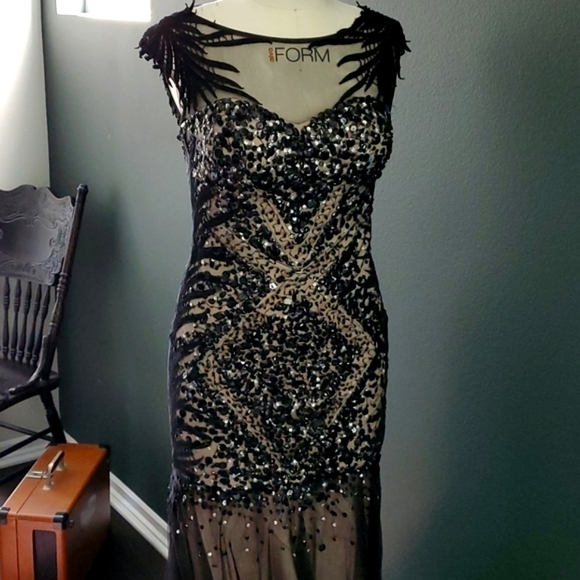 Beaded Black Formal Gown - Picture 4 of 14
